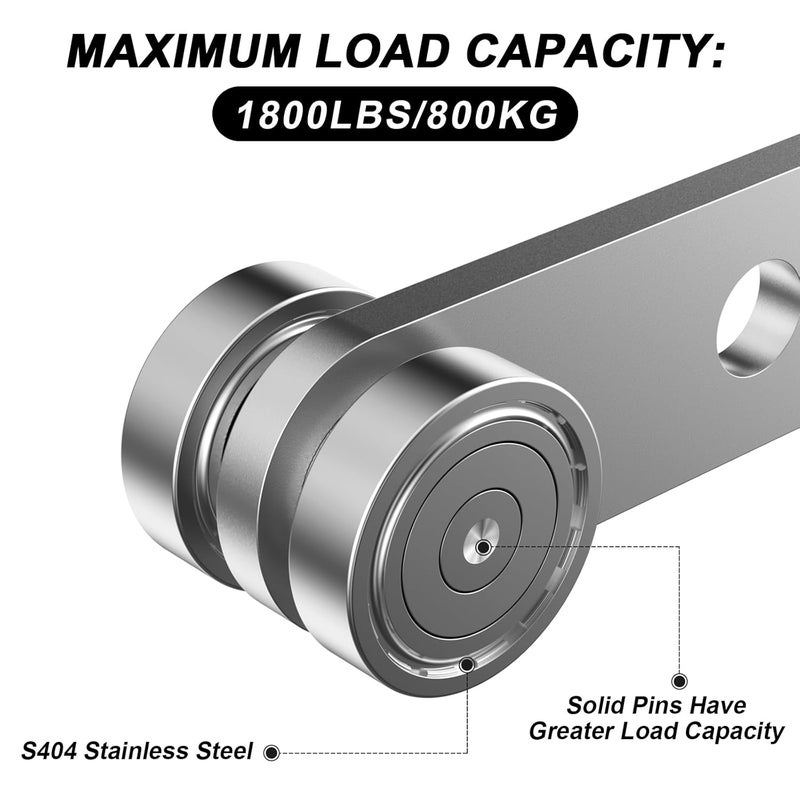 EASGIU 2 Wheel Trolley Assembly Rollers for 1-5/8" Wide Strut Channel - Garage Pulley System Hoist System (Silver-4 Pack) - Image 3